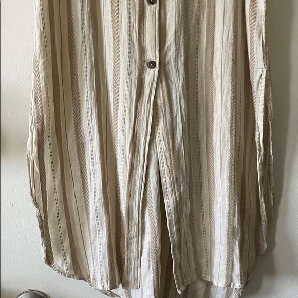 Anthropologie Beige Striped Sleeveless Tunic- Small - Picture 6 of 10